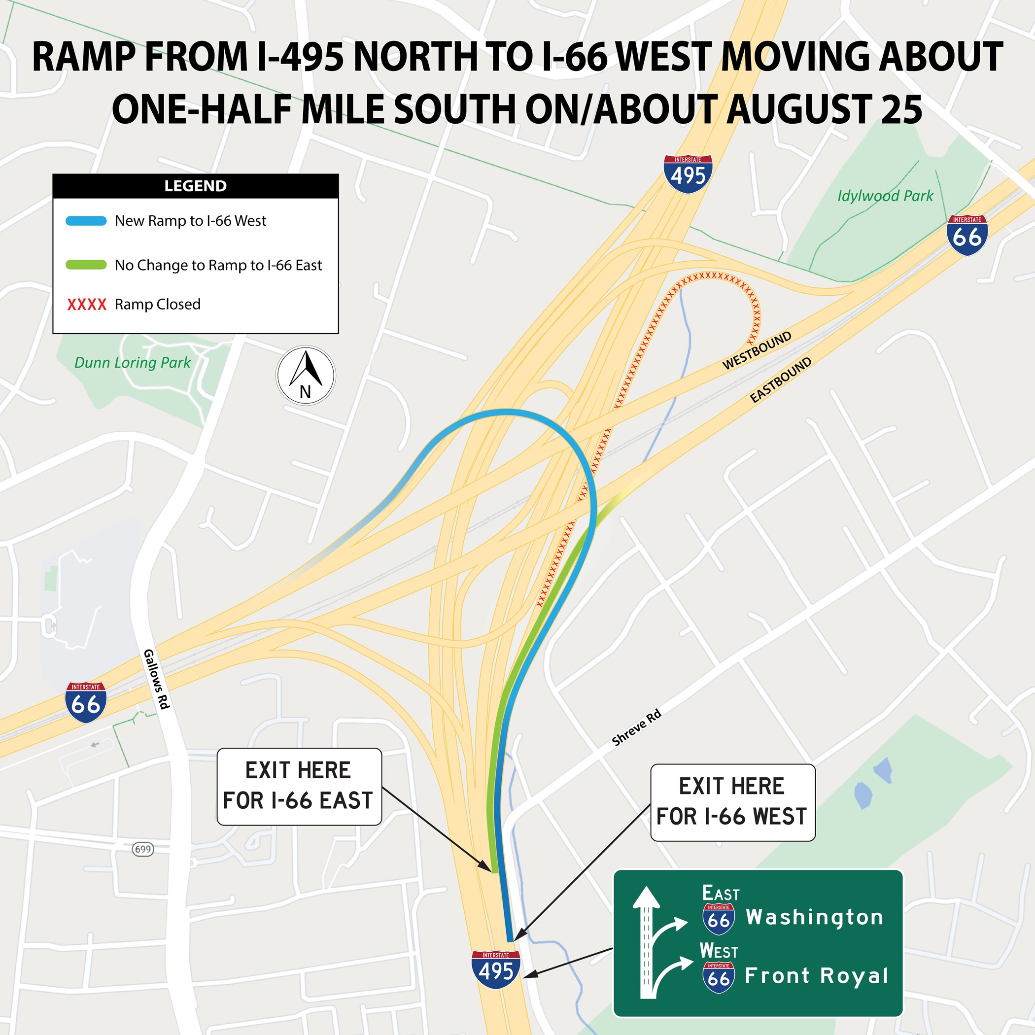 I-495N to I-66W New Ramp Location