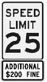 speed limit 25 sign