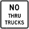 no thru trucks sign