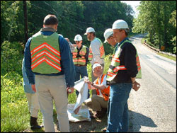 VDOT crews gather information as part of the I-73 location study