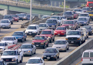 Traffic congestion on highway